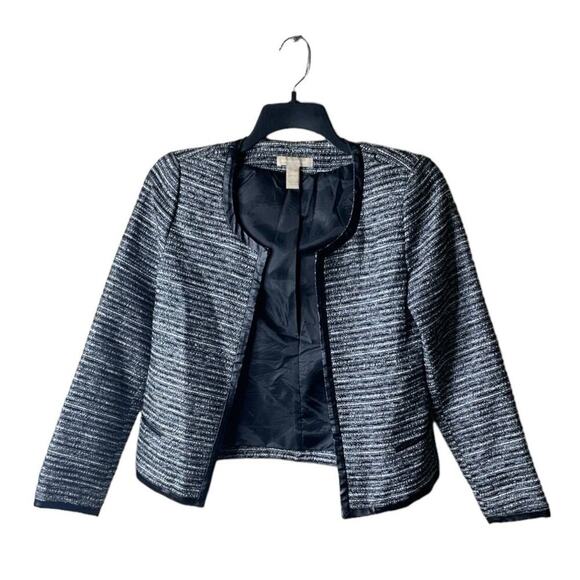 Banana Republic Tweed Blazer Womens 4 Long Sleeve Open Front Suit Jacket Formal - Picture 3 of 6